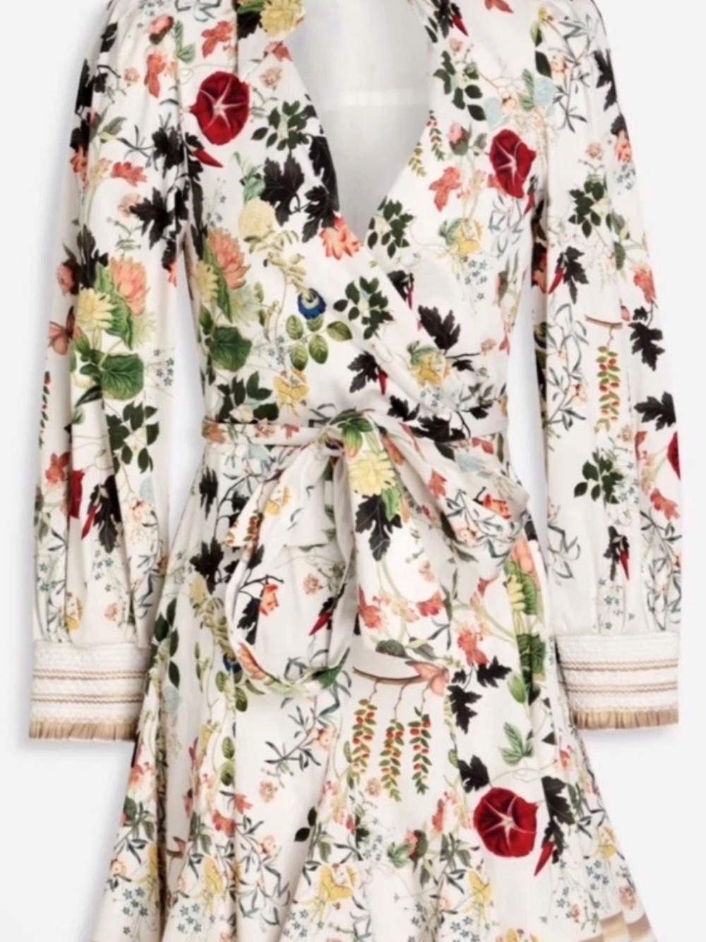 Alice + Olivia Alisa Vanilla Kiss Faux Wrap Shirt Mini Dress NWT Sz 8 - Picture 7 of 16